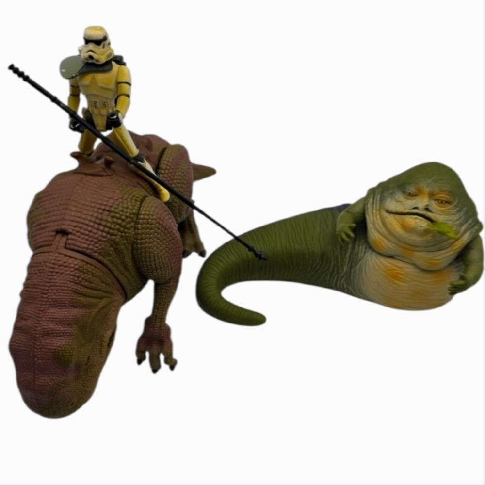Star Wars Action Figure Bundle – Stormtrooper on Dewback & Jabba the Hutt & Frog